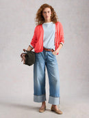 Nova Linen Blend Cardigan - Mid Coral