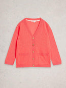 Nova Linen Blend Cardigan - Mid Coral