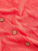 Nova Linen Blend Cardigan - Mid Coral