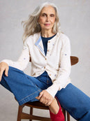 Nova Linen Blend Cardigan - Ivory Multi