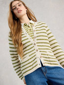 Belle Stripe Cardigan - Ivory Multi
