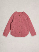 Anya Jersey Quilted Jacket - Mid Pink