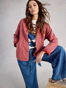 Anya Jersey Quilted Jacket - Mid Pink