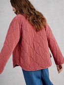 Anya Jersey Quilted Jacket - Mid Pink