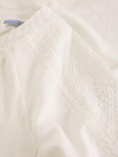 Embroidered Tie Hem Top - Brillant White