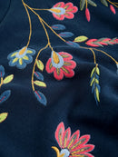 Floral Embroidered Sweat - Navy Multi