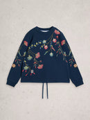 Floral Embroidered Sweat - Navy Multi