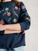 Floral Embroidered Sweat - Navy Multi