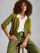 Nova Linen Blend Cardigan - Mid Green