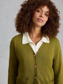 Nova Linen Blend Cardigan - Mid Green