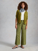 Nova Linen Blend Cardigan - Mid Green