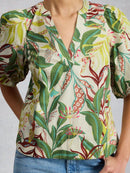 Bex Cotton Top - Ivory Print