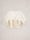 Erin Tie Front Top - Natural White