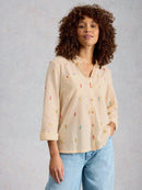 Sophie Organic Cotton Shirt - Ivory Print