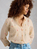 Sophie Organic Cotton Shirt - Ivory Print