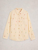 Sophie Organic Cotton Shirt - Ivory Print