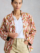 White Stuff Printed Quilted Jacket - Green Multi