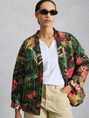White Stuff Printed Quilted Jacket - Green Multi