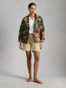 White Stuff Printed Quilted Jacket - Green Multi
