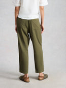 Elle Linen Blend Trouser - Khaki Green