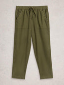 Elle Linen Blend Trouser - Khaki Green