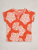 Nelly Notch Neck Tee - Red