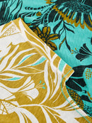 Nelly Notch Neck Tee - Teal Multi