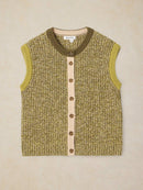 Twist Button Tank Top - Green Multi