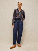 Libby Organic Cotton Shirt - Navy Multi