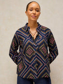 Libby Organic Cotton Shirt - Navy Multi