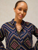 Libby Organic Cotton Shirt - Navy Multi