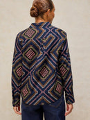 Libby Organic Cotton Shirt - Navy Multi