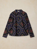 Libby Organic Cotton Shirt - Navy Multi