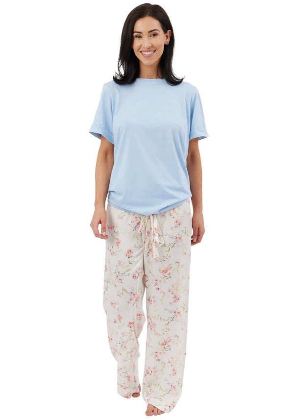 Satin Mix Pyjama - Blue