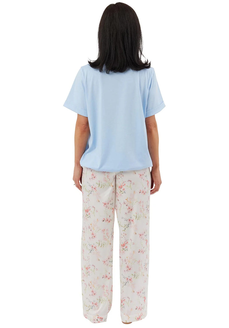 Satin Mix Pyjama - Blue
