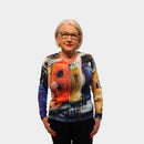 Abstract V Neck Jumper - Print