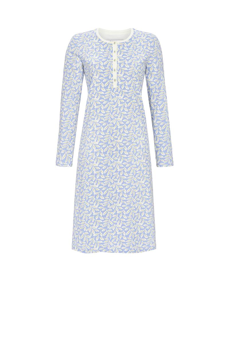 Nightdress With Button Placket - Smoke