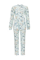 Pyjamas With Floral Design - Fog