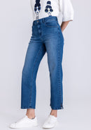 Cropped Trouser - Mid Blue Denim