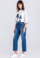 Cropped Trouser - Mid Blue Denim