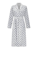 Heart Design Dressing Gown - Silver Grey