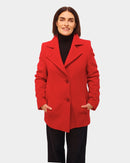 Lapel Collar Short Coat - Red