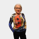 Abstract V Neck Jumper - Print