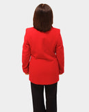 Lapel Collar Short Coat - Red