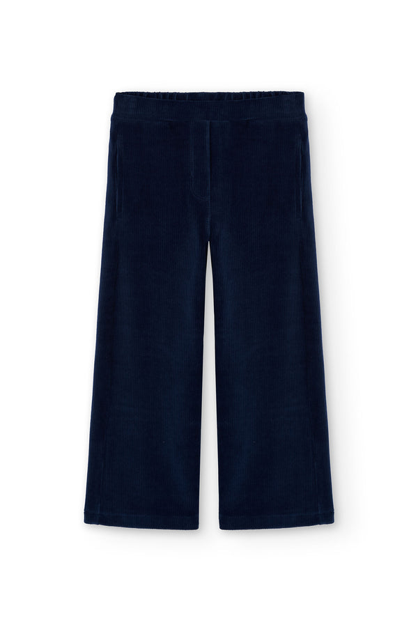 Corduroy Knit Trousers - Indigo