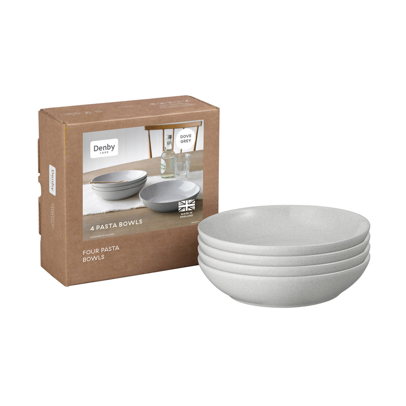 4 Piece Pasta Bowl Set - Dove Grey