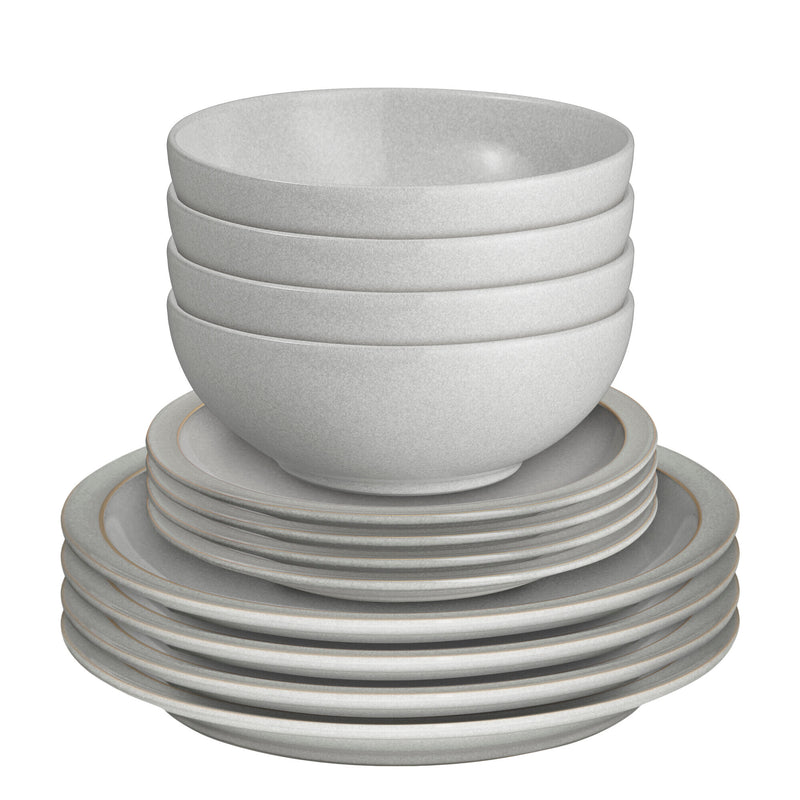 12 Piece Tableware Set Dove Grey