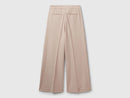 Linen Blend Stripe Trousers - Sand