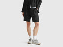 Linen Blend Shorts - Black