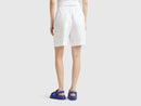 Linen Blend Shorts - White